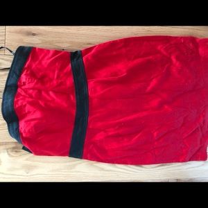 Strapless Red and Black Dress